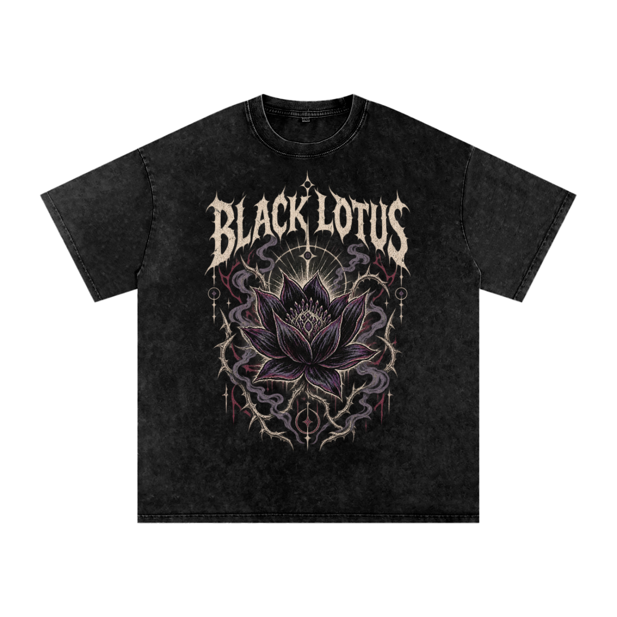 Black Lotus Oversized Cotton T-Shirt