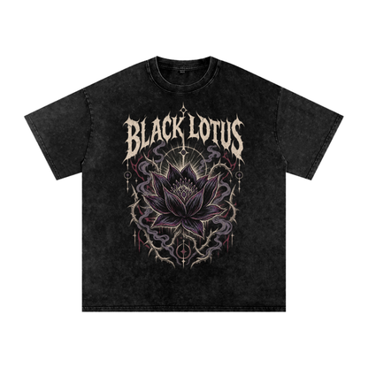 Black Lotus Oversized Cotton T-Shirt